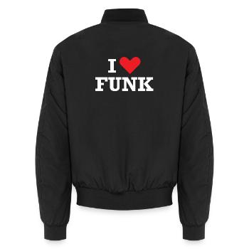 Ich liebe Funk - Unisex Bomberjacke - Schwarz - Hinten - AI Model Male 185 light (185cm)
