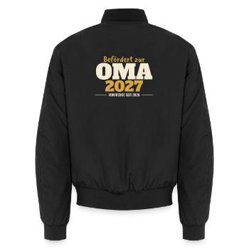 Befördert zur Oma 2027 – für dunkle Shirts - Unisex Bomberjacke - Schwarz - Hinten - AI Model Male 185 light (185cm)