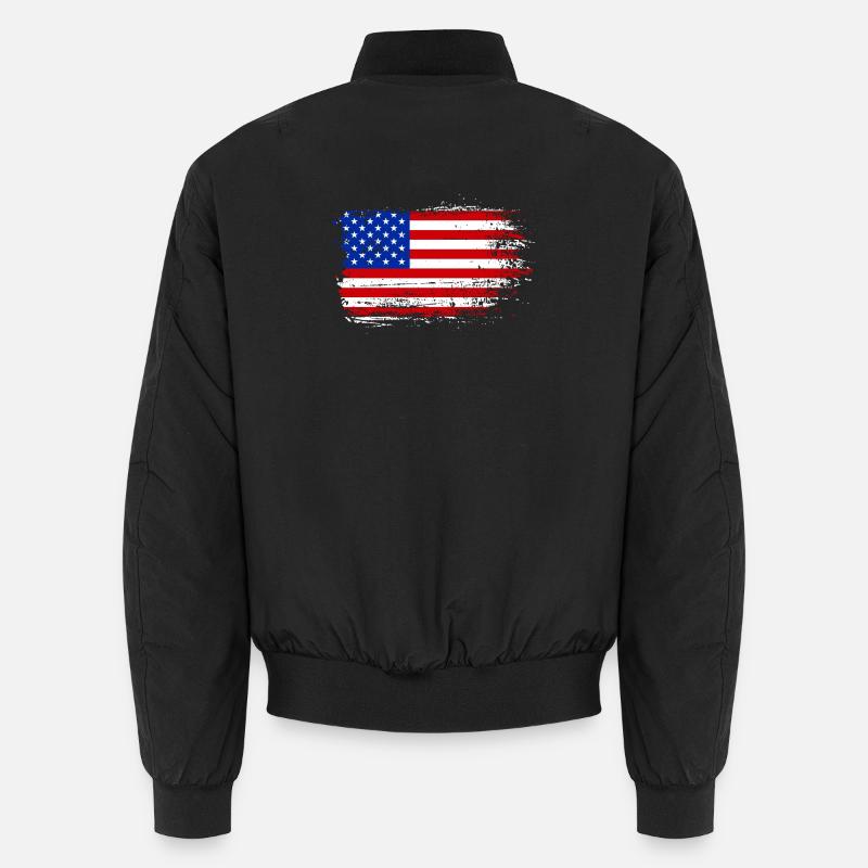 Coup de pinceau Drapeau américain - Bomber unisexe - noir