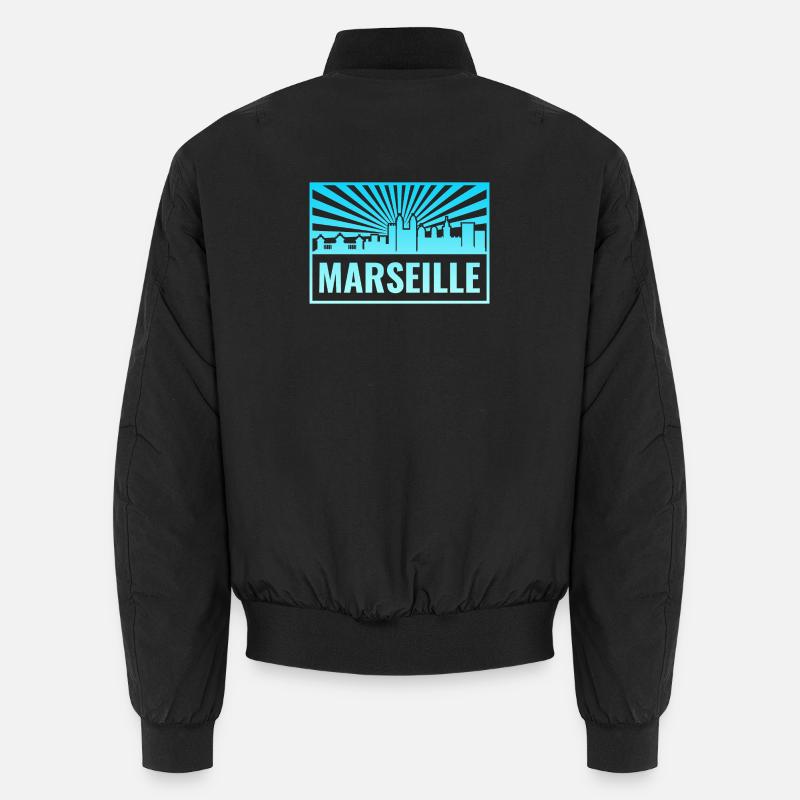 Marseille Skyline Sunbeams Unisex Bomber Jacket