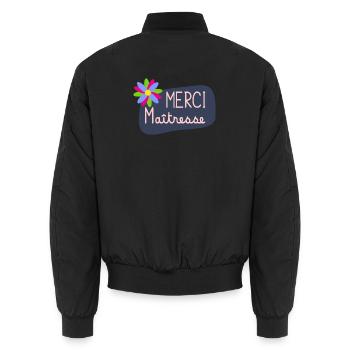 MAÎTRESSE. MERCI. MERCI MAÎTRESSE. FLEUR - Bomber unisexe - noir - Dos - AI Model Male 185 light (185cm)