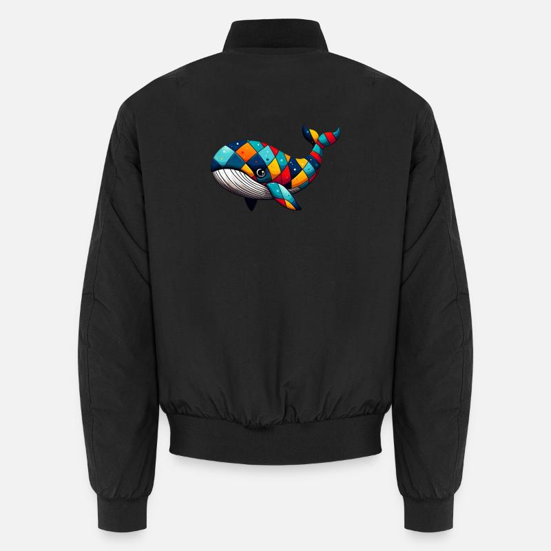 Harlequin whale - Unisex Bomber Jacket - black