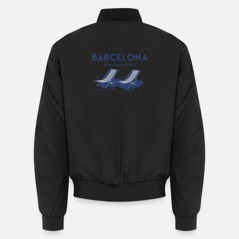 Barcelone Barceloneta Chaises de plage Ambiance estivale Bomber unisexe