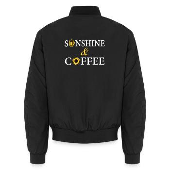 Coffee Sunshine - Unisex Bomber Jacket - black - Back - AI Model Male 185 light (185cm)