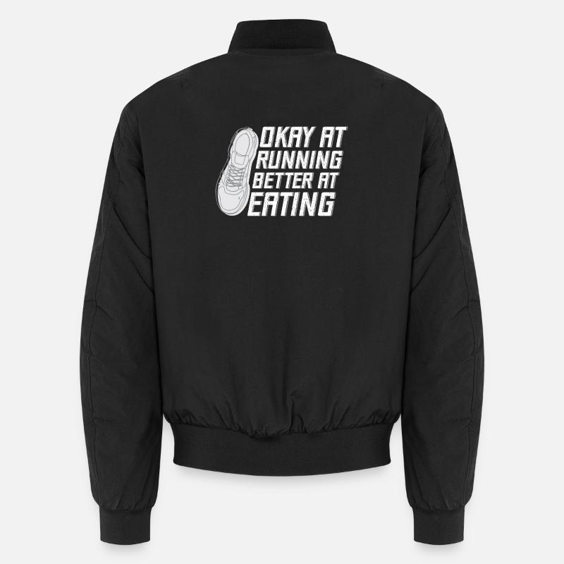 Marathon Runner Okay At Running Gift - Unisex Bomberjacke - Schwarz