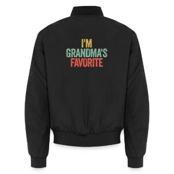 Lieblingsenkelkind Lustig Ich bin Omas Liebling - Unisex Bomberjacke - Schwarz - Hinten - AI Model Male 185 light (185cm)