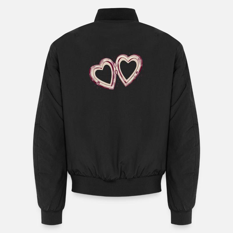 Double heart connection Unisex Bomber Jacket