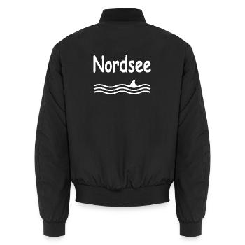 Nordsee - Unisex Bomberjacke - Schwarz - Hinten - AI Model Male 185 light (185cm)