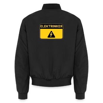 Elektrinker – Lustiges Wortspiel Elektriker Bier - Unisex Bomberjacke - Schwarz - Hinten - AI Model Male 185 light (185cm)