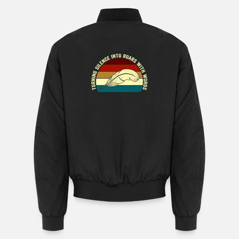 Roaring Words Feather Sunset Unisex Bomber Jacket