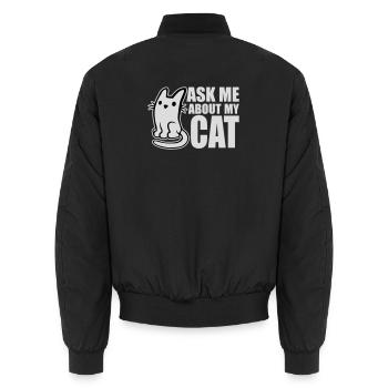 Demandez-moi pour mon chat Chat Amour des animaux Animaux - Bomber unisexe - noir - Dos - AI Model Male 185 light (185cm)