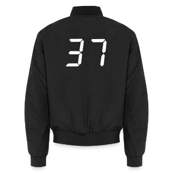 digitale_zahl_37- - Unisex Bomber Jacket - black - Back - AI Model Male 185 light (185cm)