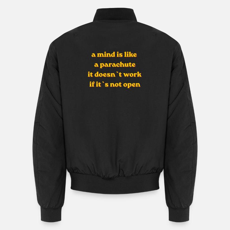 Parachute Mindset Quote - Unisex Bomber Jacket - black