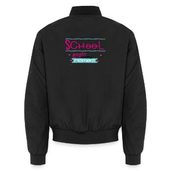 Schule - Unisex Bomberjacke - Schwarz - Hinten - AI Model Male 185 light (185cm)