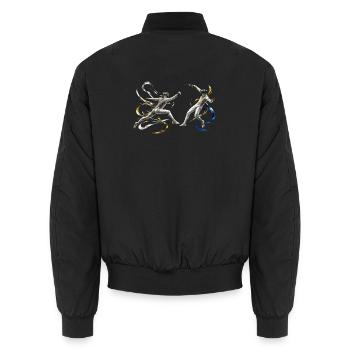 Duellfecht-Energie-Bänder - Unisex Bomberjacke - Schwarz - Hinten - AI Model Male 185 light (185cm)