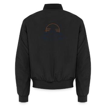 Berglandschaft mit Sonne - Unisex Bomberjacke - Schwarz - Hinten - AI Model Male 185 light (185cm)