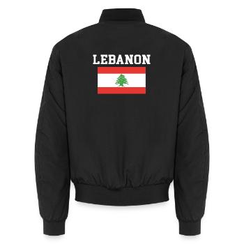 Libanon - Unisex Bomberjacke - Schwarz - Hinten - AI Model Male 185 light (185cm)