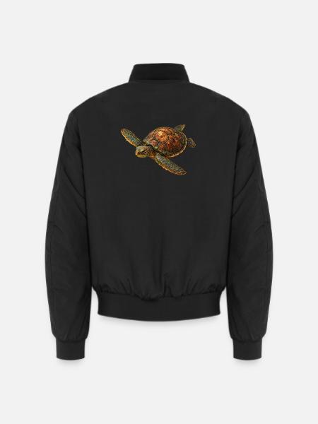 Kunst der Holzmaserungsschildkröten - Unisex Bomberjacke - Schwarz