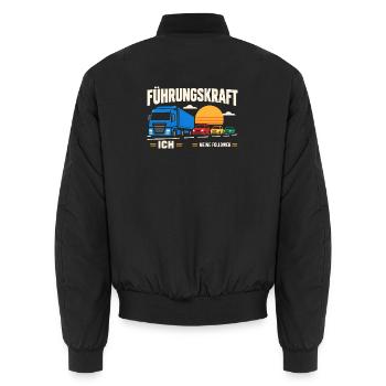 Führungskraft: Truck & Follower Sunset - Unisex Bomberjacke - Schwarz - Hinten - AI Model Male 185 light (185cm)