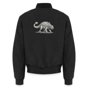 Ankylosaurus Motiv Dinosaurier Design Urzeit - Unisex Bomberjacke - Schwarz - Hinten - AI Model Male 185 light (185cm)