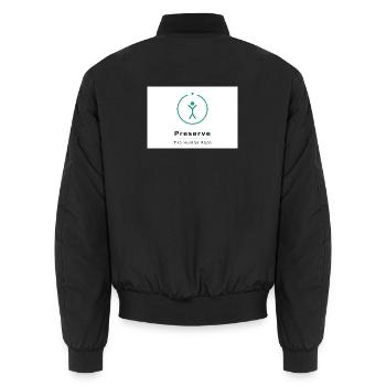 Menschheit Bewahren Symbol - Unisex Bomberjacke - Schwarz - Hinten - AI Model Male 185 light (185cm)