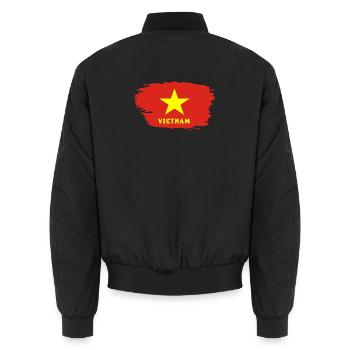 Vietnam Flagge / Geschenk Hanoi Asien Südostasien - Unisex Bomberjacke - Schwarz - Hinten - AI Model Male 185 light (185cm)