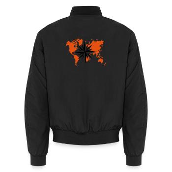 welt_1 - Unisex Bomber Jacket - black - Back - AI Model Male 185 light (185cm)