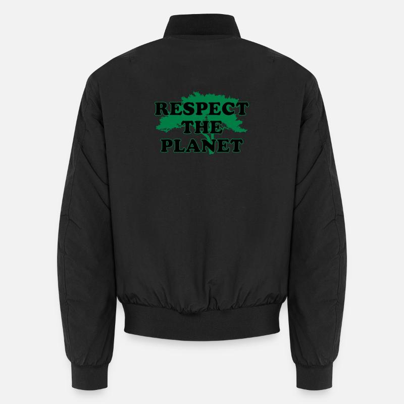 Respect the Planet - Unisex Bomber Jacket - black