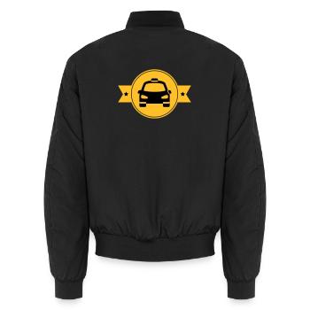 Taxi - Unisex Bomber Jacket - black - Back - AI Model Male 185 light (185cm)