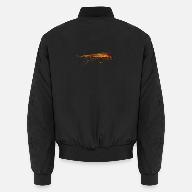fly fishing hook - Unisex Bomber Jacket - black
