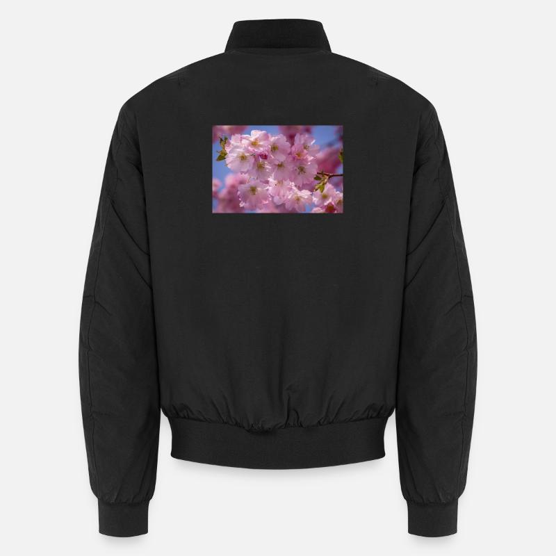 Fleurs de cerisier suivies de fleurs roses Bomber unisexe
