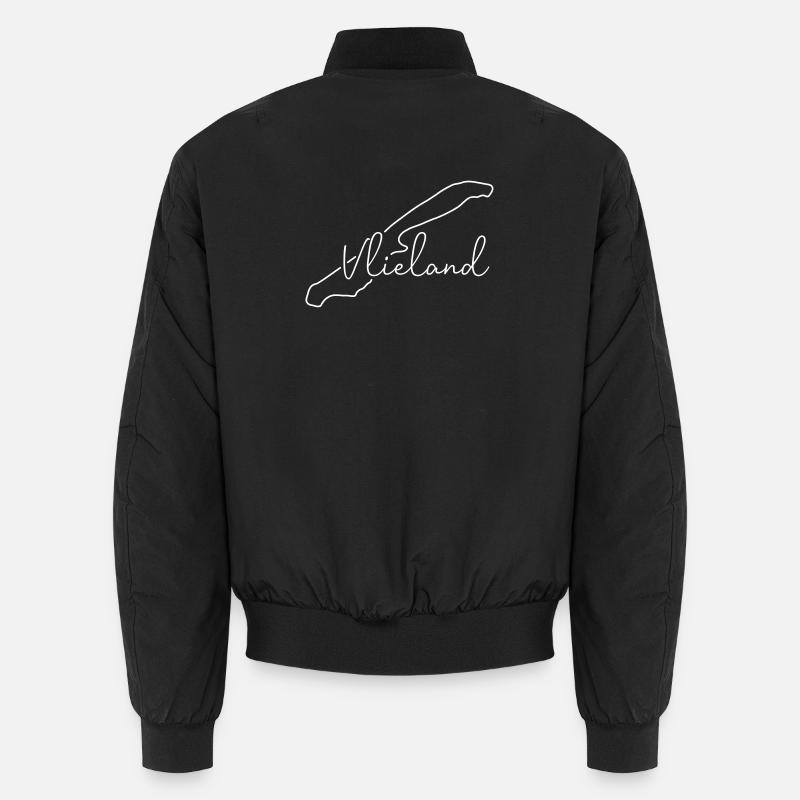 Vlieland | Map Line-Art Minimalism - Unisex Bomber Jacket - black