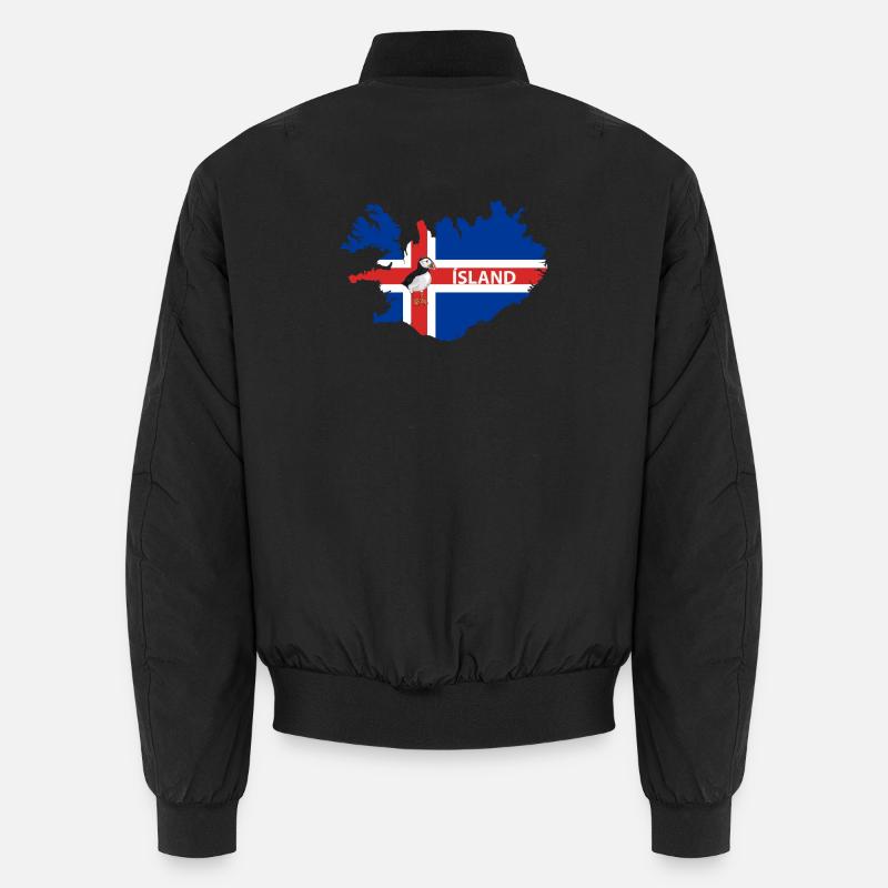 Drapeau de l’Islande Puffin Iceland Design - Bomber unisexe - noir