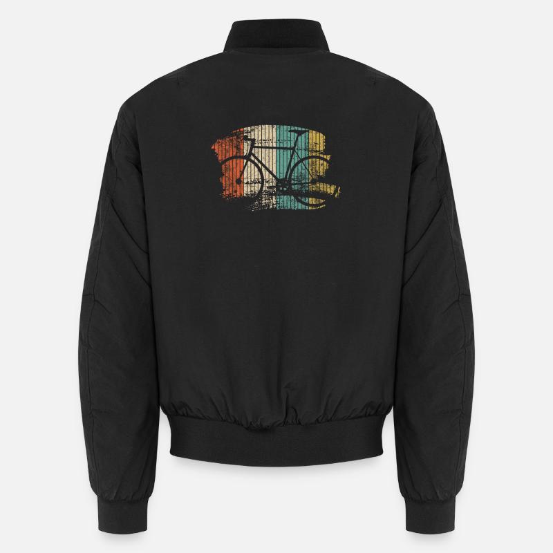Rainbow Bicycle Silhouette Grunge - Unisex Bomber Jacket - black