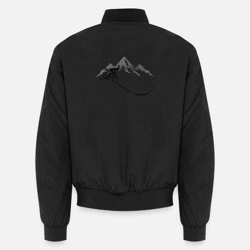 Bicycle Mountains and Bicycles - Unisex Bomber Jacket - black