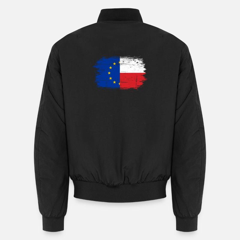 Fusion der EU-Frankreich-Flagge - Unisex Bomberjacke - Schwarz