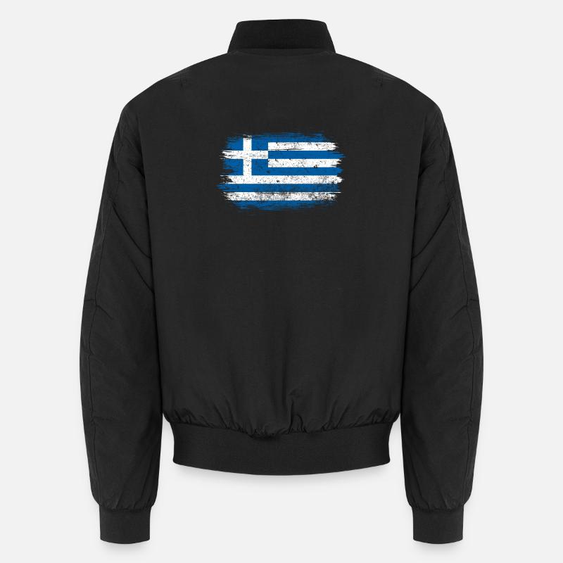 Brushed Greek Flag Unisex Bomber Jacket
