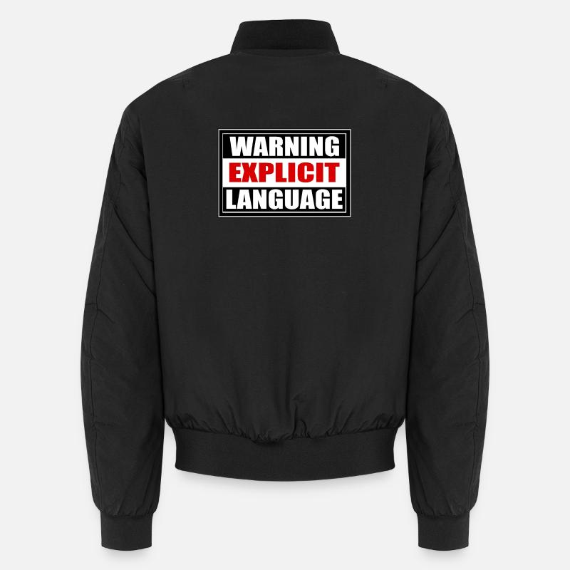 Attention coarse language - Unisex Bomber Jacket - black