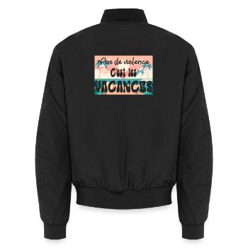 VACANCES - Bomber unisexe - noir - Dos - AI Model Male 185 light (185cm)