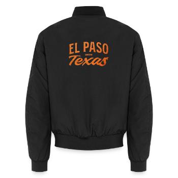 El Paso Texas Script Logo - Unisex Bomberjacke - Schwarz - Hinten - AI Model Male 185 light (185cm)