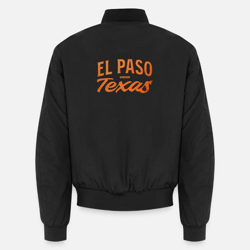 El Paso Texas Script Logo - Unisex Bomber Jacket - black