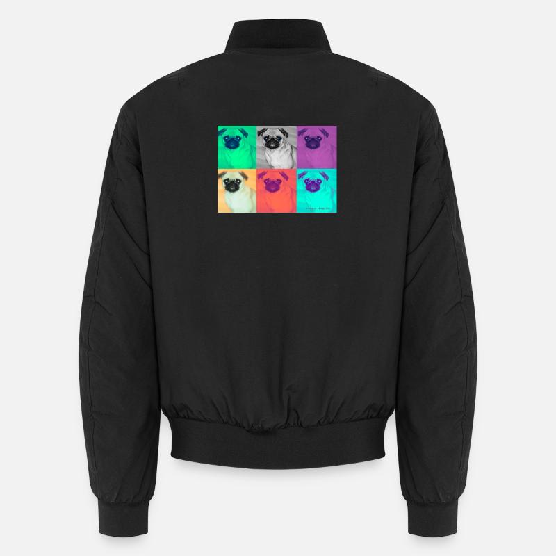 Pop Art Pug Design auf Kleidung Unisex Bomberjacke