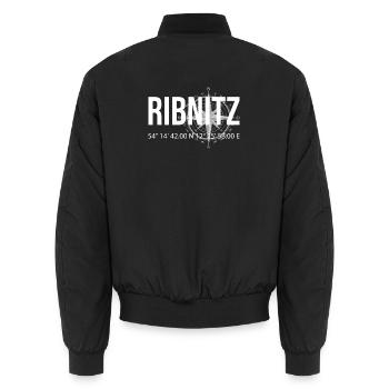 Koordinaten Ribnitz - Unisex Bomberjacke - Schwarz - Hinten - AI Model Male 185 light (185cm)