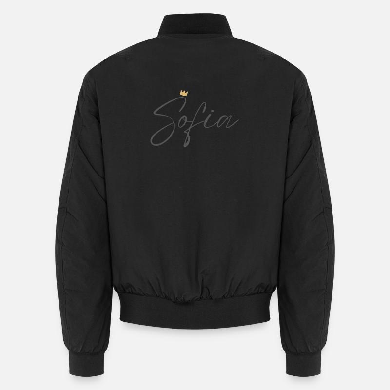 Prinzessin Sofia Kronenhemd – Name mit Buchstabe S Unisex Bomberjacke