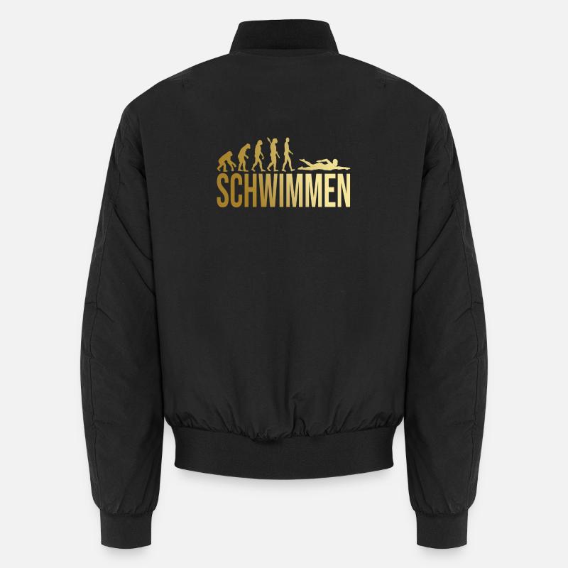 Evolution Schwimmen - Unisex Bomberjacke - Schwarz
