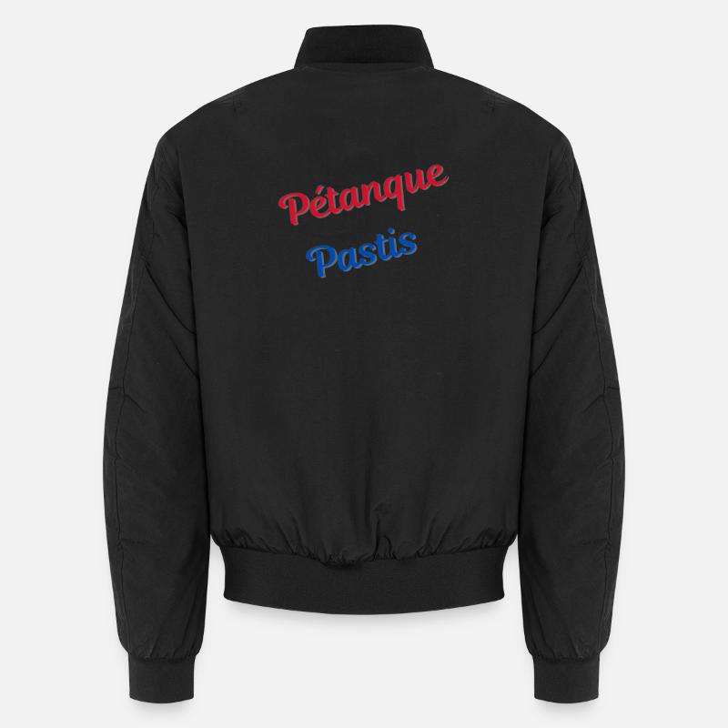 Pétanque und Pastis - Unisex Bomberjacke - Schwarz