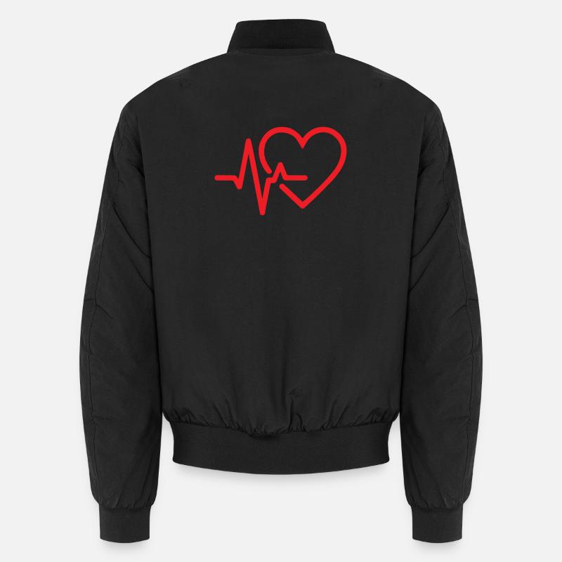 Conception de l’ecg Heartbeat Heart Line Bomber unisexe