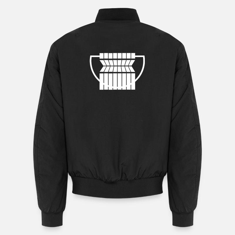 Abstract Geometric Pattern on Monochrome - Unisex Bomber Jacket - black