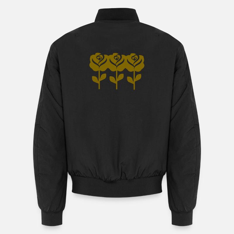 Motif graphique de roses dorées Bomber unisexe