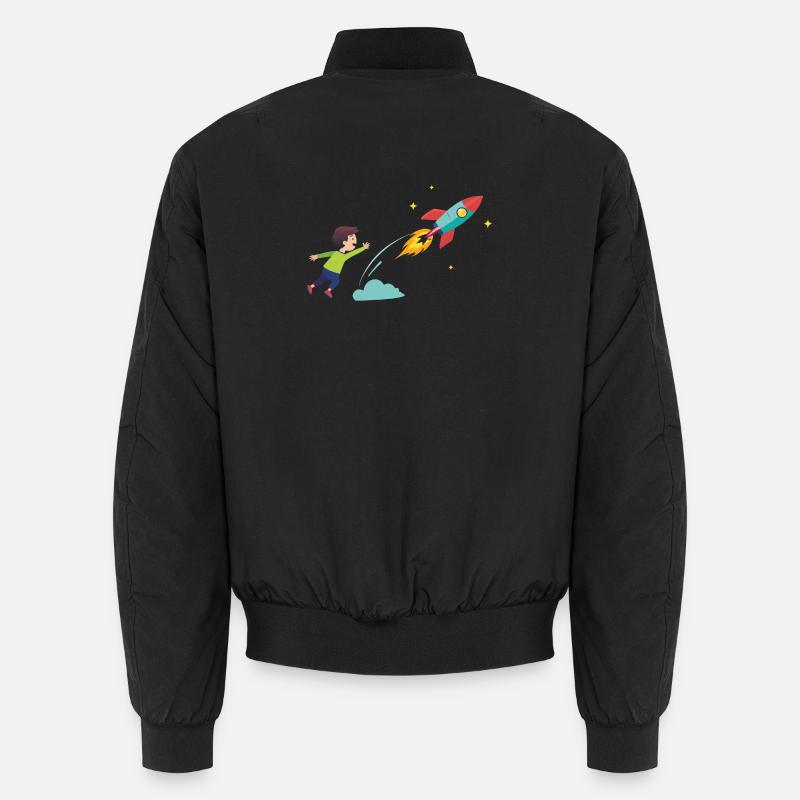 Kid Rocket Launch Adventure - Unisex Bomber Jacket - black